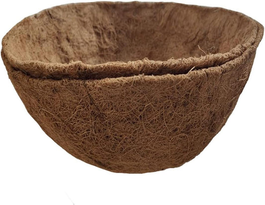 2PCS Hanging Basket Liners Coco Liner 18 Inch Round Coconut Coir Basket for Plants Replacement for Hanging Basket 100% Natural Coconut Fiber Plant Basket Liner for Garden Planter Flower Pot