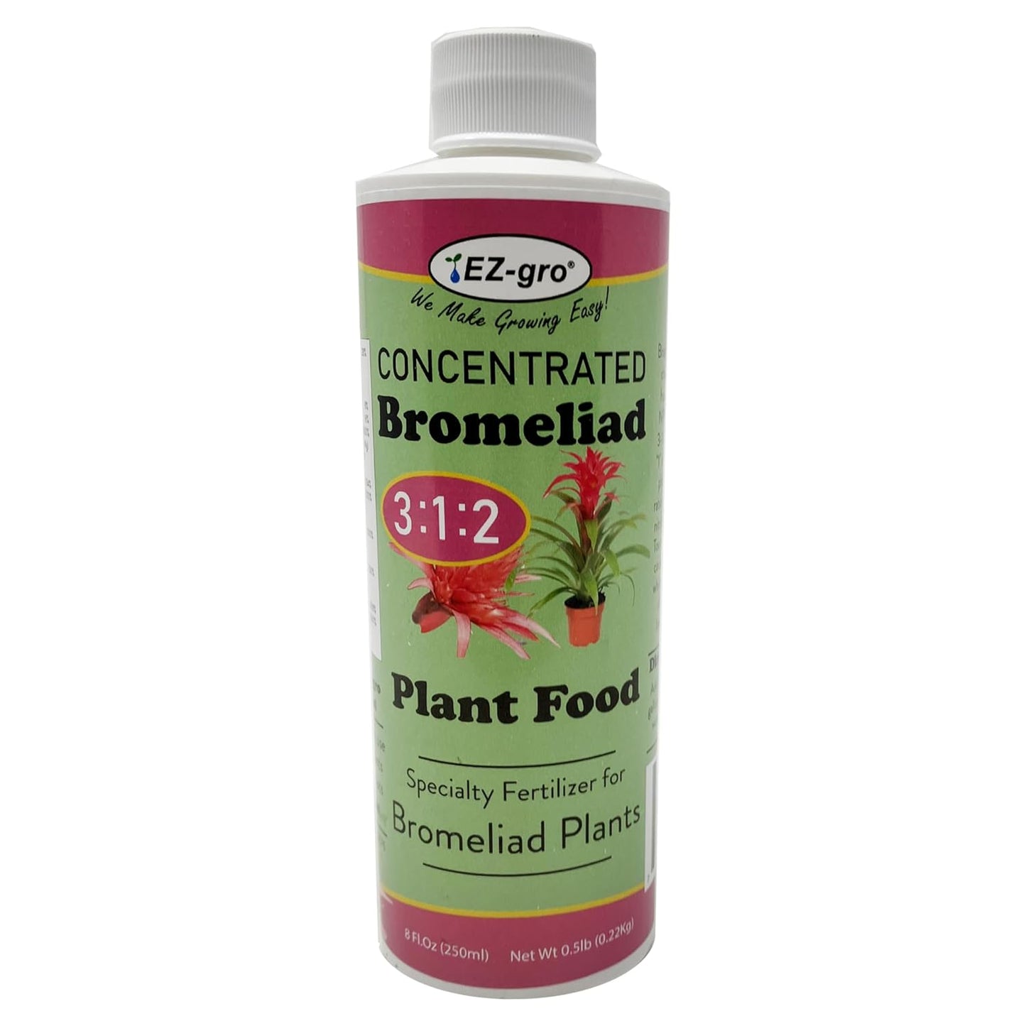 Professional Liquid Bromeliad Fertilizer by EZ-gro | 3:1:2 Ratio of Concentrate Indoor Plant Fertilizer for Your Bromeliads Live Plant | 8 oz Bottle