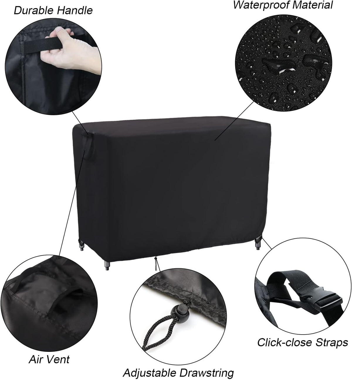Kingling Outdoor Prep Table Cover, Waterproof Stainless Steel Table Covers Metal Table Cover Protection for Patio Kitchen Prep Work Tables - 36''L x 24''W x 35''H