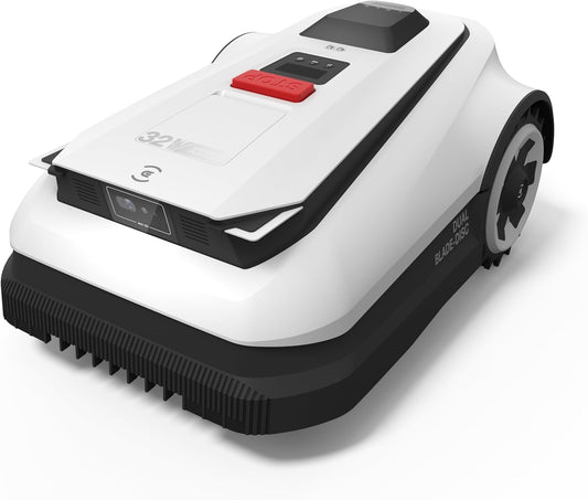 ECOVACS Goat A2500 RTK Robot Lawn Mower, Lidar-Enhanced RTK+Vision Navigation, Auto-Mapping, Dual Blades, Edge Precision Mowing, Perimeter Wire-Free, Suitable for 5/8 Acres Lawn, 50% Slope Capability