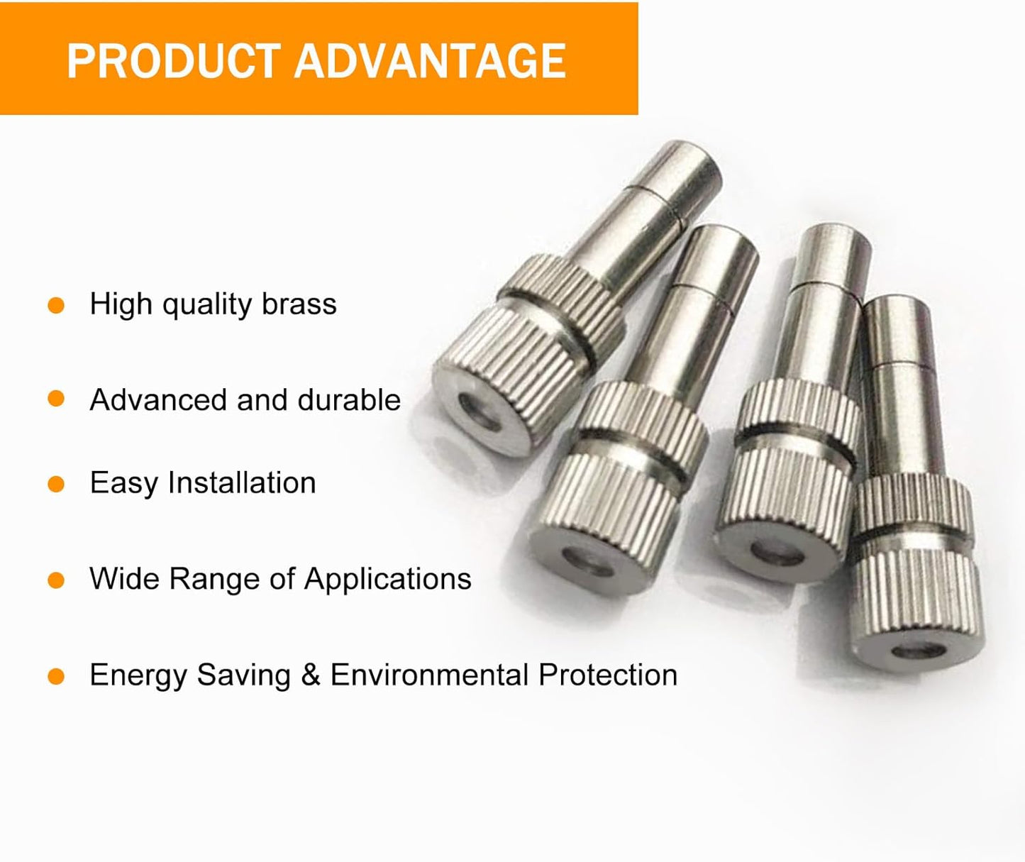20pcs Brass Mister Nozzles, 6mm Misting Nozzles for Outdoor Cooling System, Landscaping, Air Humidification, Greenhouse Irrigation (without Filter, 0.039"/1mm Orifice)