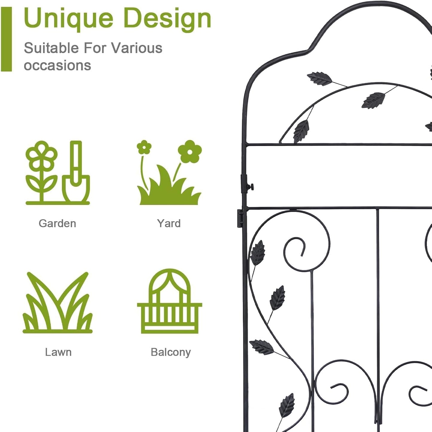 hogardeck 4 Packs 60 * 18 inch Metal Garden Trellis for Climbing Plants Outdoor,Heavy Duty,Black Coating Rustproof Trellis for Rose, Vegetable, Flowers, Expandable,Perfect for Training Climbing Plants