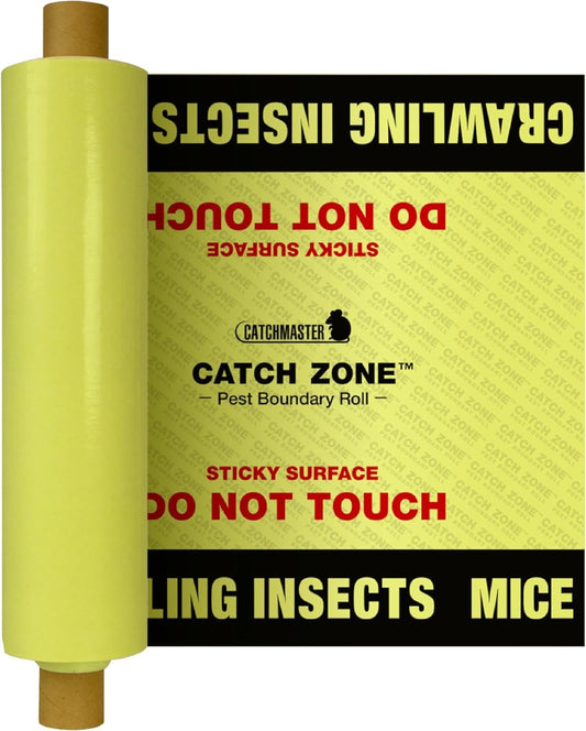Catchmaster Catch Zone Pest Boundary Roll 1-PK 60FT, Adhesive Mouse Traps Indoor, Spider, Lizard, & Ant Sticky Traps for Crawling Insects, Pest Control Glue Traps for Warehouse, Basement, & Kitchen