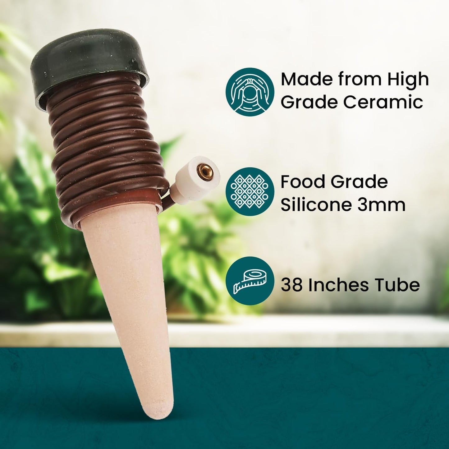Blumat Classic Plant Watering Stakes with Adapters - Self Watering Planter Insert for Pots - Automatic Plant Waterer & Plant Accessories (50 Pack)