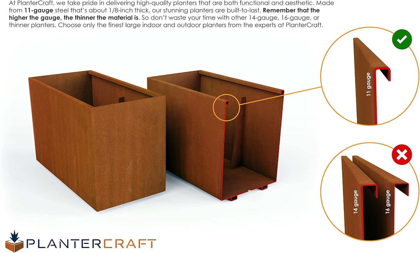 Large Rectangular Planters for Outdoor Plants – 84 Inch Corten Steel Planter, Extra Large Outdoor Planter Box for Modern Patio & Landscape, Metal Raised Garden Bed