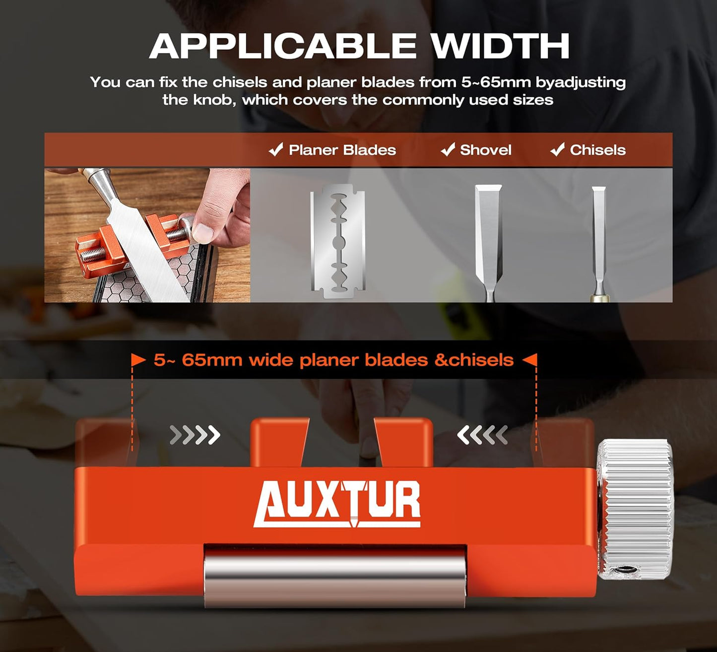 Sharpening Stone with Honing Guide Tool Set for Woodworking,Flattening Stone,Complete Sharpening System Woodworking Tools for Chisel Sharpening and Plane Restoration(guide+stone)