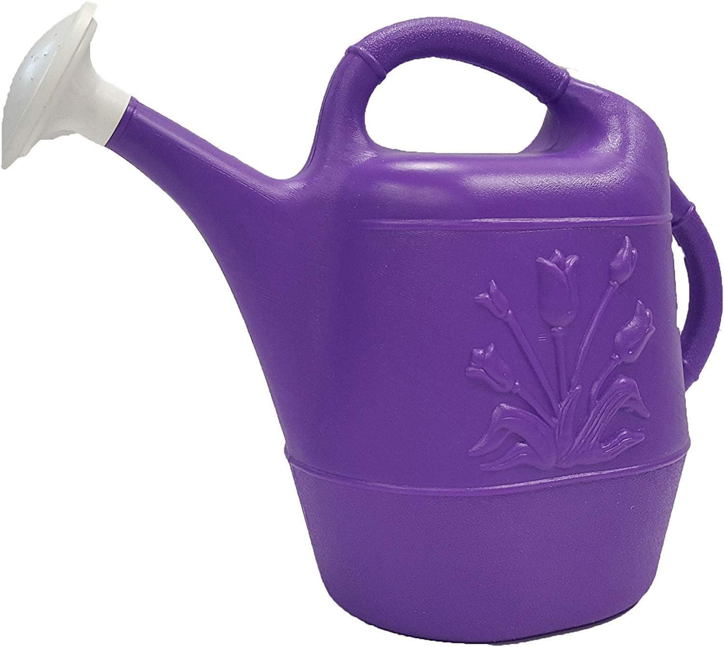 PMU 2 Gallon Watering Can - Garden Watering Can for Indoor & Outdoor Plants - Plastic Water Can with Detachable Sprinkler Head - Large Water Pot, Made in USA - Purple Pkg/3