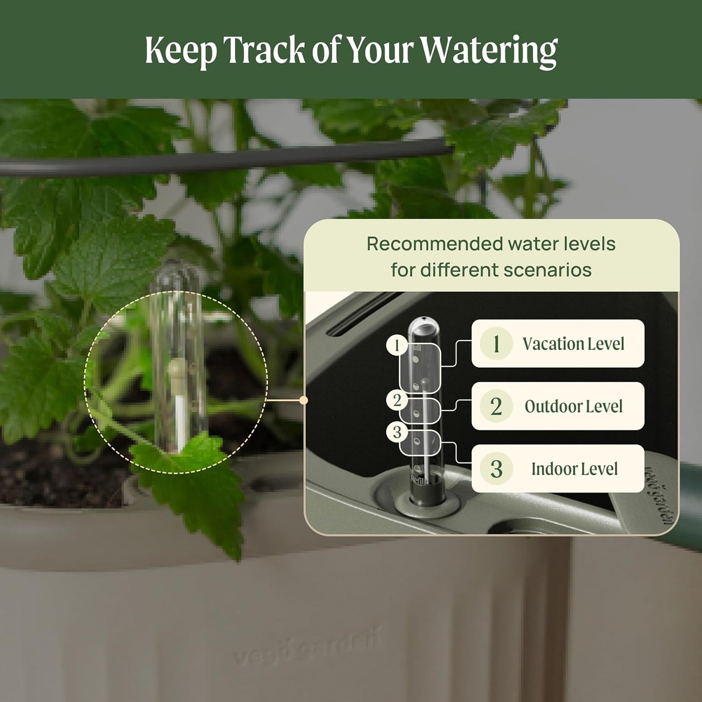 Vego garden Mini Planter Indoor Pots with Trellis Self-Watering Herb Countertop Planter for Climbing Vegetables Flowers Mint Plants Cage 2 Pack- Cream White