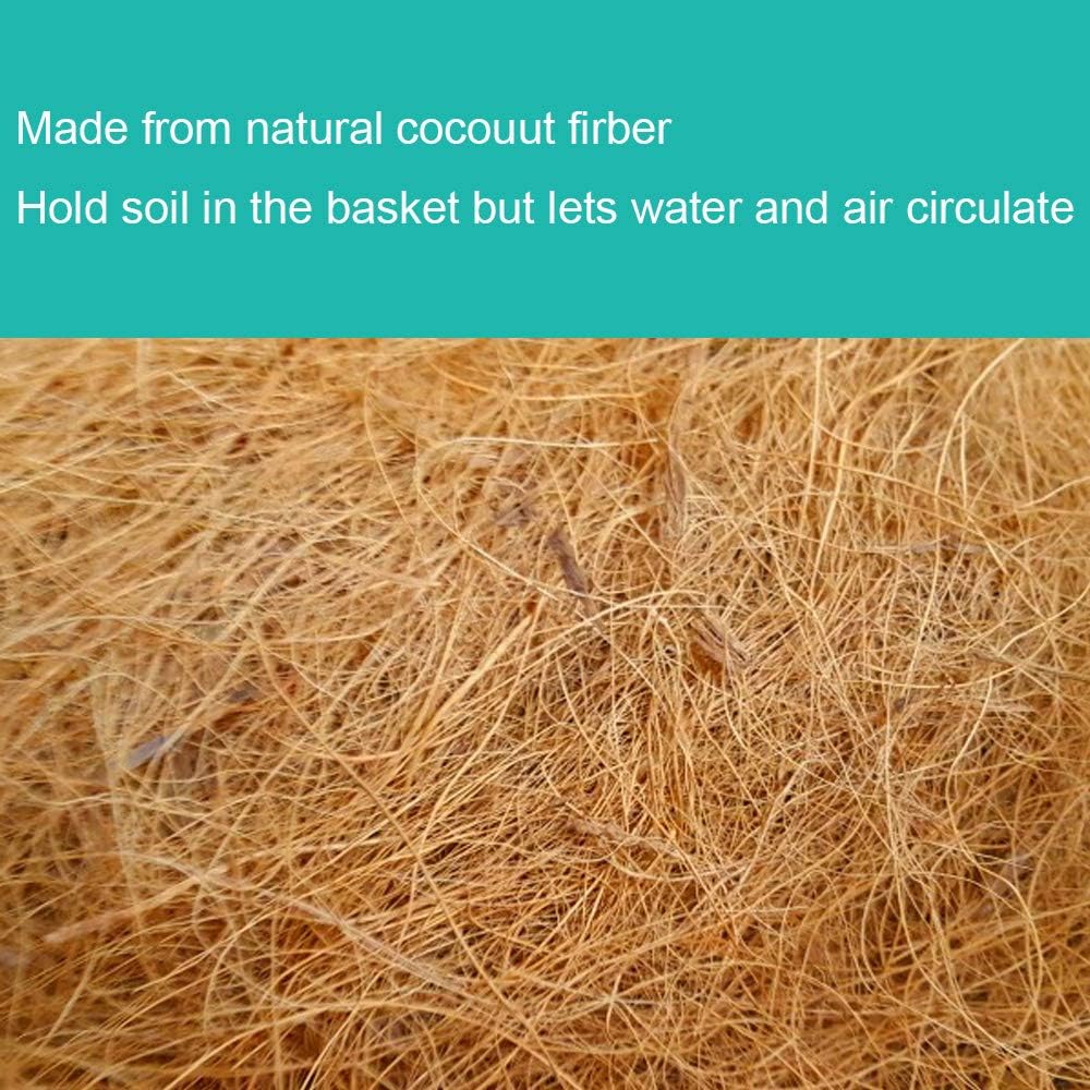 2 PCS 17 Inch x 11 Inch Coco Liners for Planters,Round Basket Shaped Coconut Fiber Replacement Liners