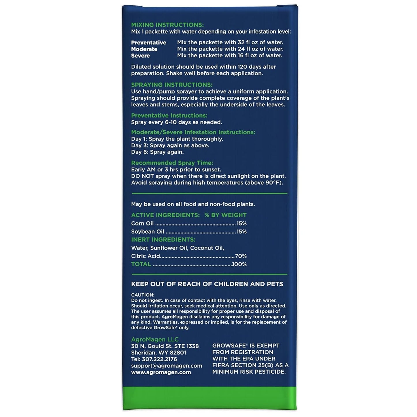 GrowSafe Bio-Pesticide, Organic and Natural Miticide, Fungicide and Insecticide (Ready-to-Mix)