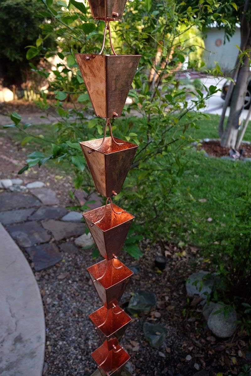 Large Tapered Cups in Copper with Installation Kit (15 Feet)