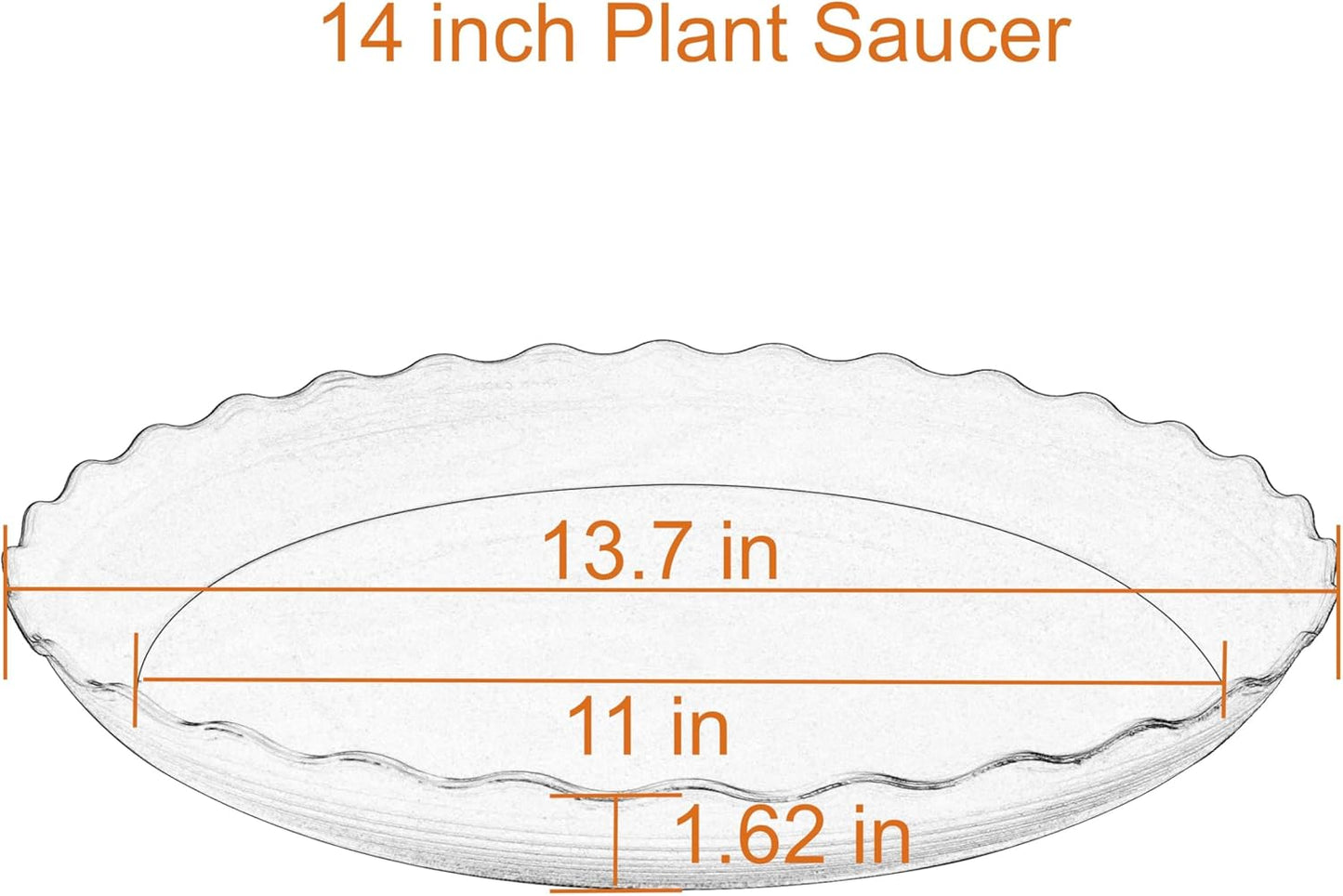 4 Pack of 14 inch Plant Saucer, Plastic Plant Saucer 14 inch, Heavy Duty Plant Tray for Pots, Plant Saucers for Indoors Planter, Garden Water Plate 12"/13"/14" (Black)
