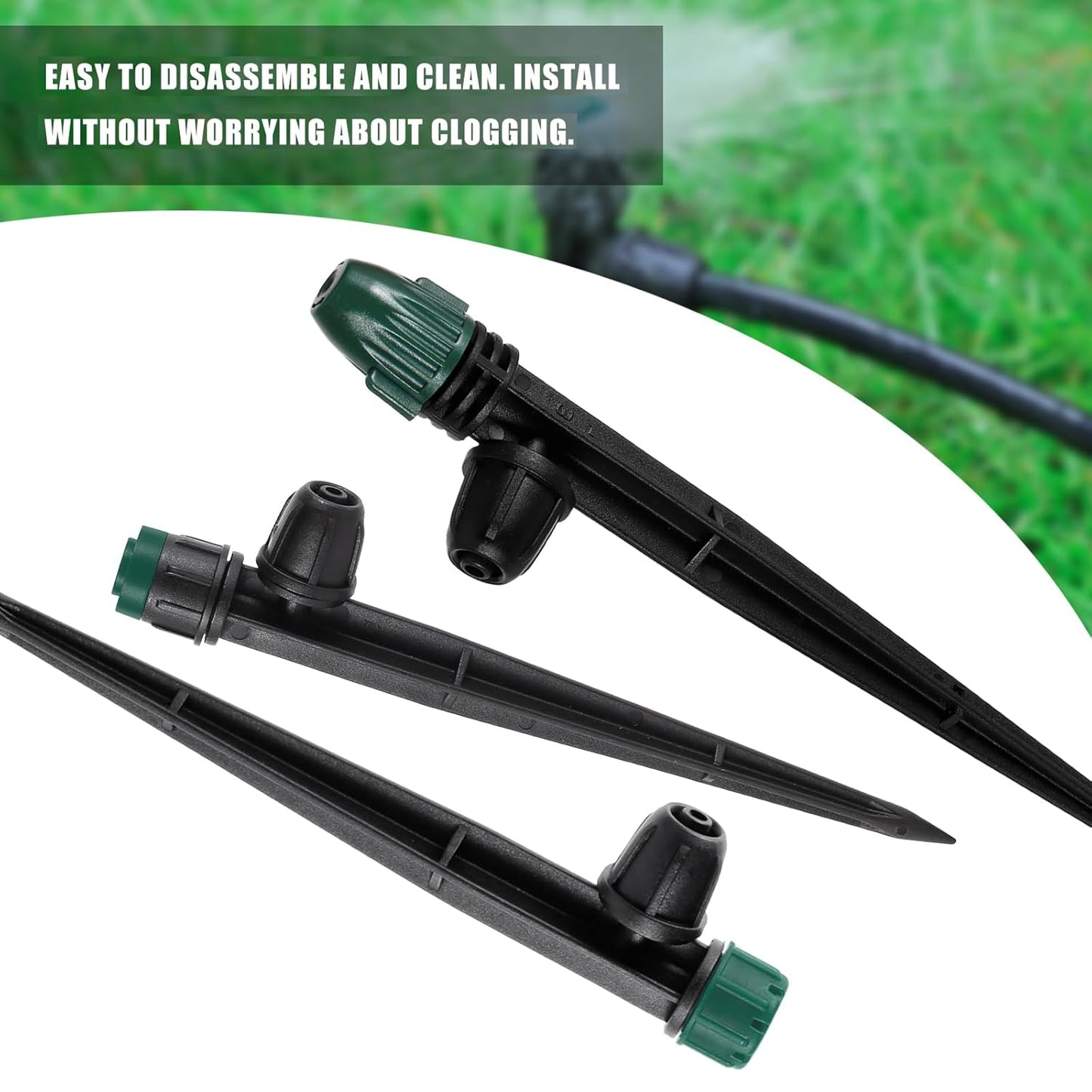 30Pc Anti-Drop Drip Irrigation Kit Lock Barbed Design 10pc Drip Irrigation Emitters 10pc Irrigation Sprayer 10pc Misting Sprinkler for Garden Raised Garden Bed Yard Lawn (30pc-Spray Drip Mist)
