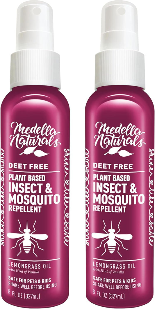 Shine Like Sable Deet-Free Insect & Mosquito Repellent 2 Pack 8oz – Kid & Pet-Safe, Pleasant Insect Repellent w/Lemongrass Oil - Insect Repellent Against Mosquitoes, Gnats, Black Flies, & No-See-ums
