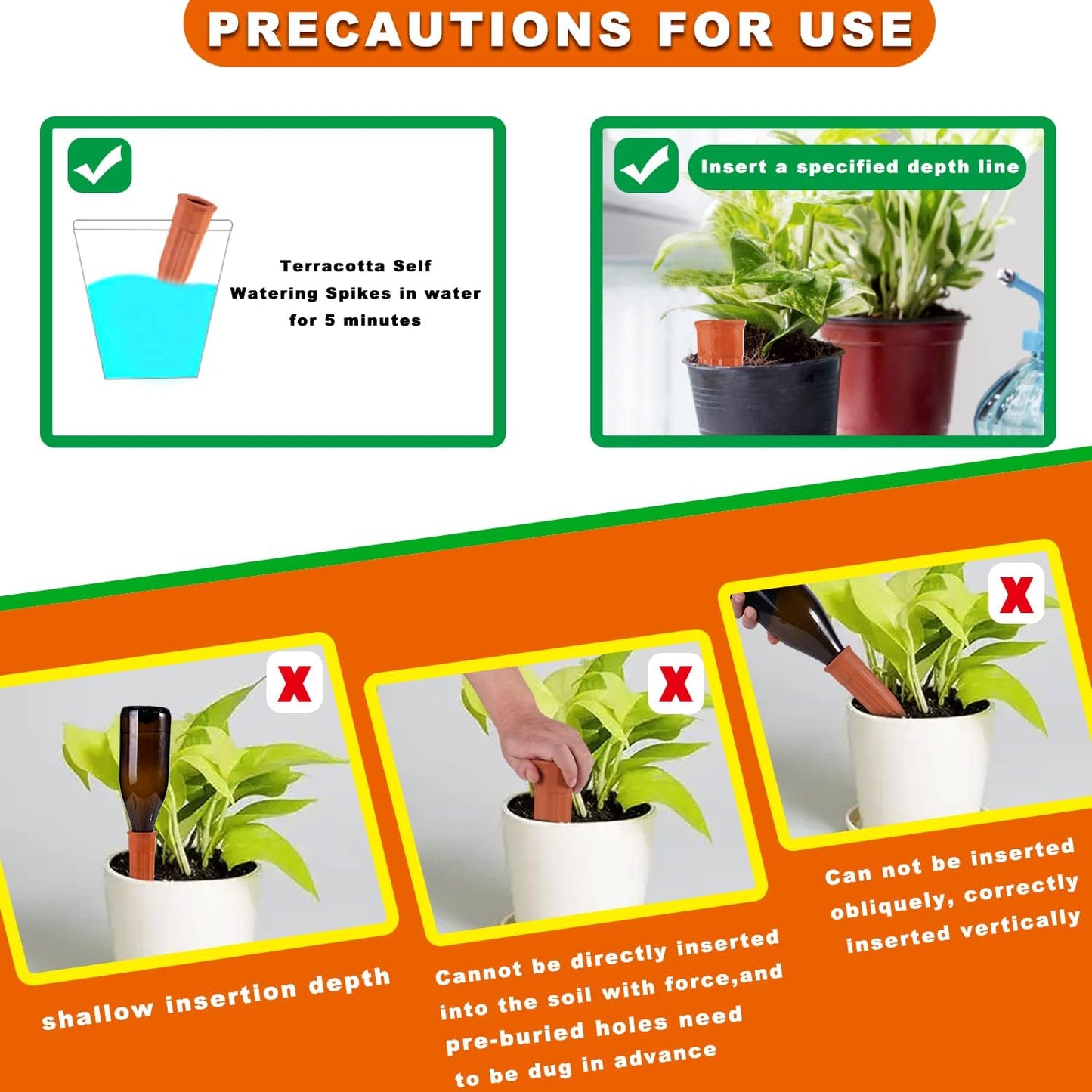 Plant Self-Watering Stakes-15 Pack Terracotta Automatic Plant Waterer Devices Auto-Water Irrigation System for Indoor/Outdoor Plants