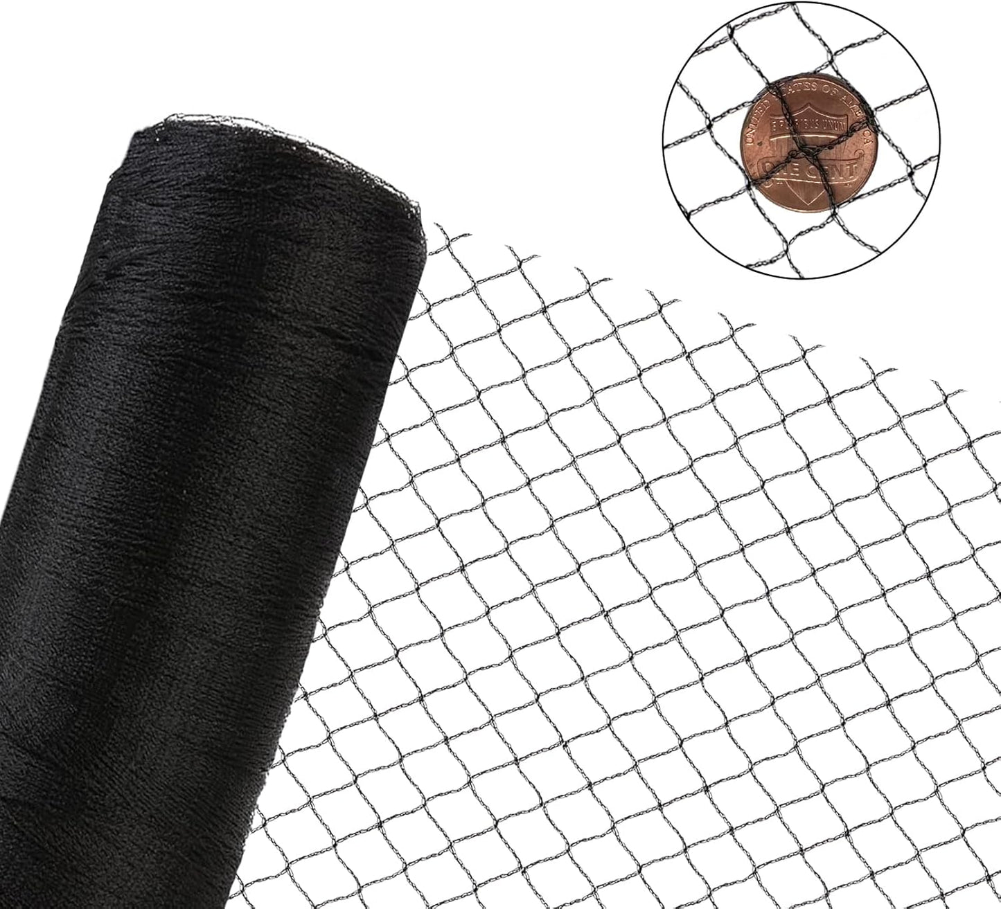 Woven Bird Netting 15X15 FT, 1/2" Mesh, Strong Bird Net Protect Fruit Trees, Blueberry, Vegetables, Strawberry Plants, Garden Netting Pest Barrier, Against Deer, Squirres, Small Critters