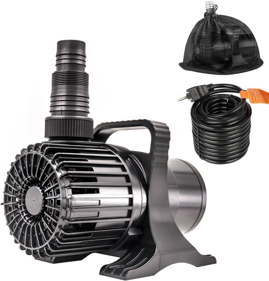 OYO WATER Outdoor Large 5600gph-305W 32.8FT Pond Water-fall & Kio Fish Fountain-s &Garden Pump Submersible IPX8: Long 32.8FT Cord Smart-er & Quieter Duck & Yard &Patio Ponds Pumps, 1 Barrier Pump Bag
