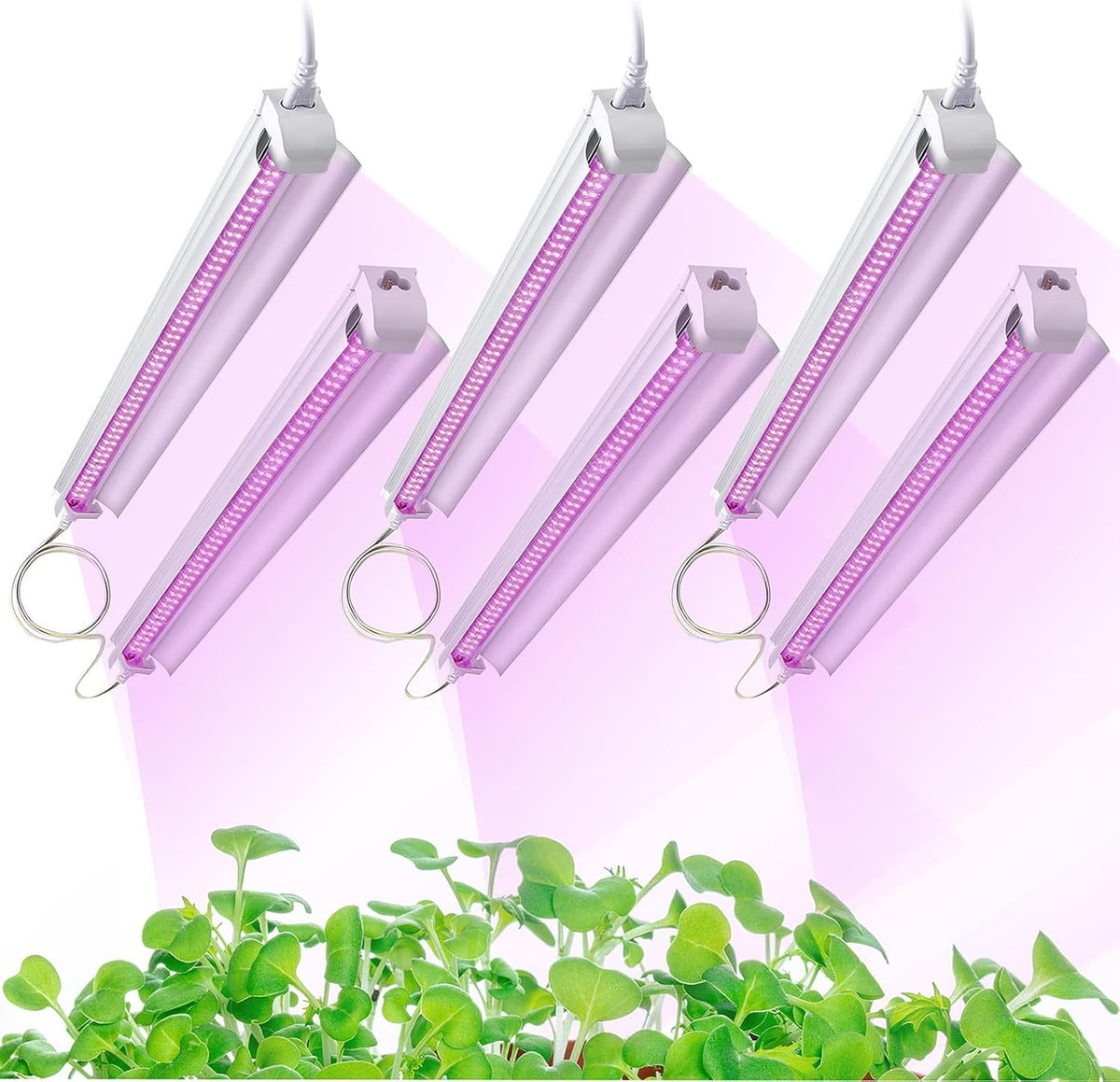 Grow Light for Indoor Plants, 4ft T8, 270W (6 x 45W), Super Bright Full Spectrum Sunlight LED Grow Lights, 6-Pack