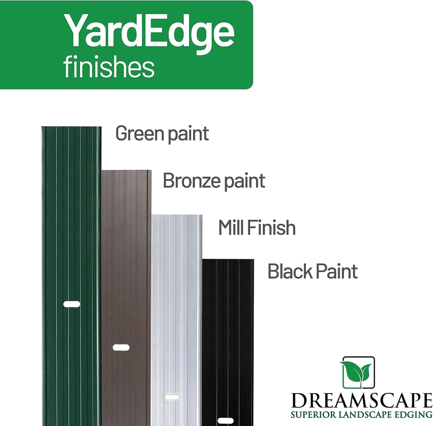 Dreamscape YardEdge Aluminum Landscape Edging - 4 Strips, 6ft Each (24ft Total), Bronze Duraflex Paint - Professional Quality Landscaping Border, Metal Divider for Lawn, Garden, Flowerbed