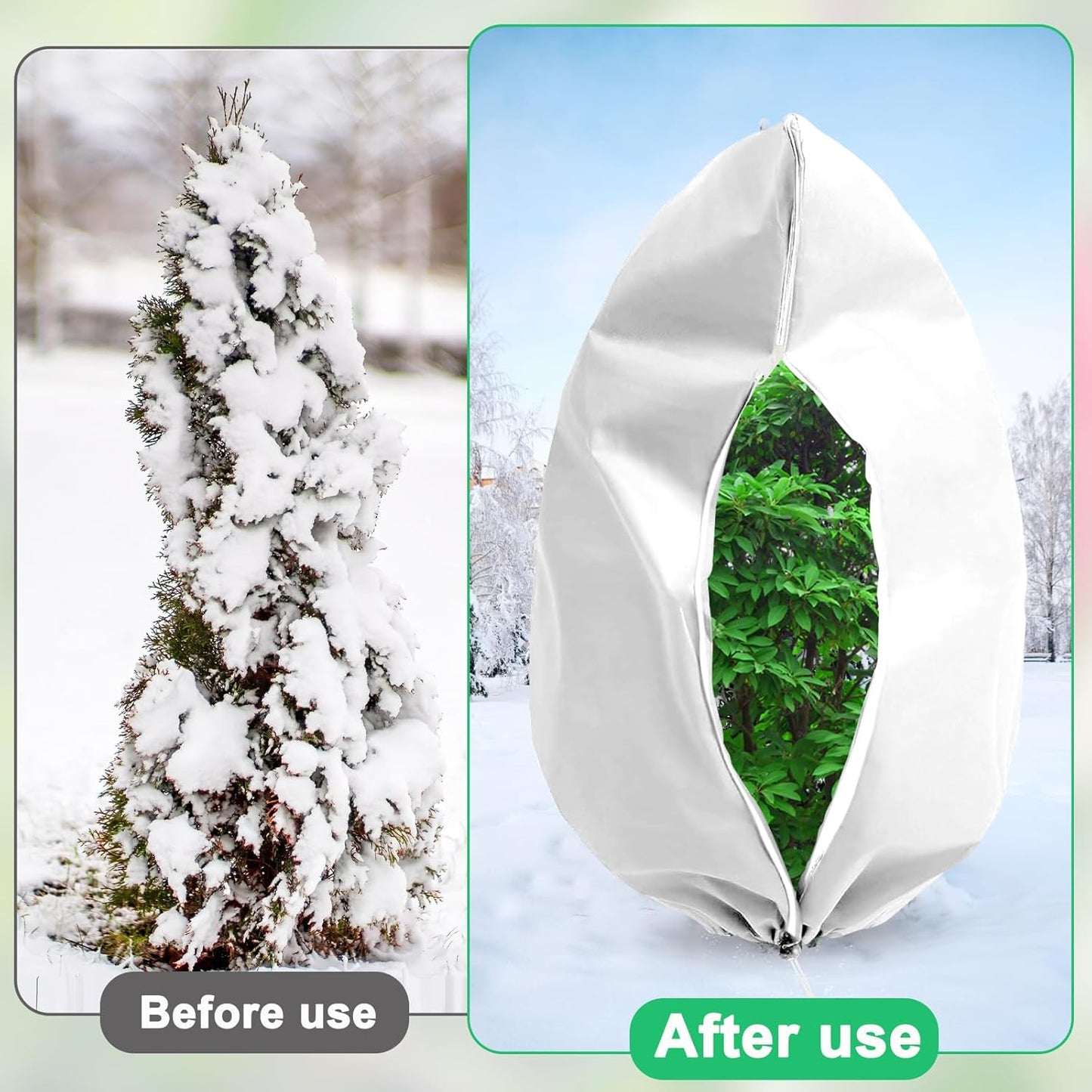 DQS 4 Pack Plant Covers Freeze Protection, 31.4" x47.2" Winter Frost Protection Blankets Frost Cloth,Suitable for Outdoor Winter Frost, Cold Weather, shrubs, Trees, Jackets, and coverings