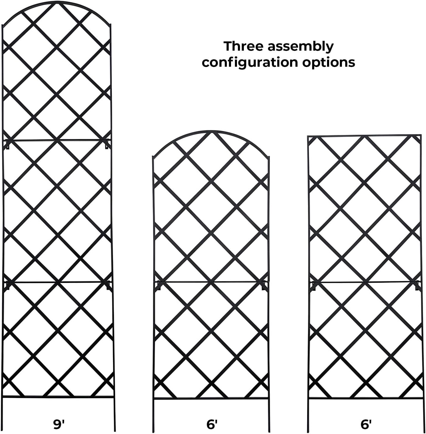 Giant Trellis, 108” high (9’ Tall) by 28” Wide Trellis with Arched top - by Meranti Home + Garden