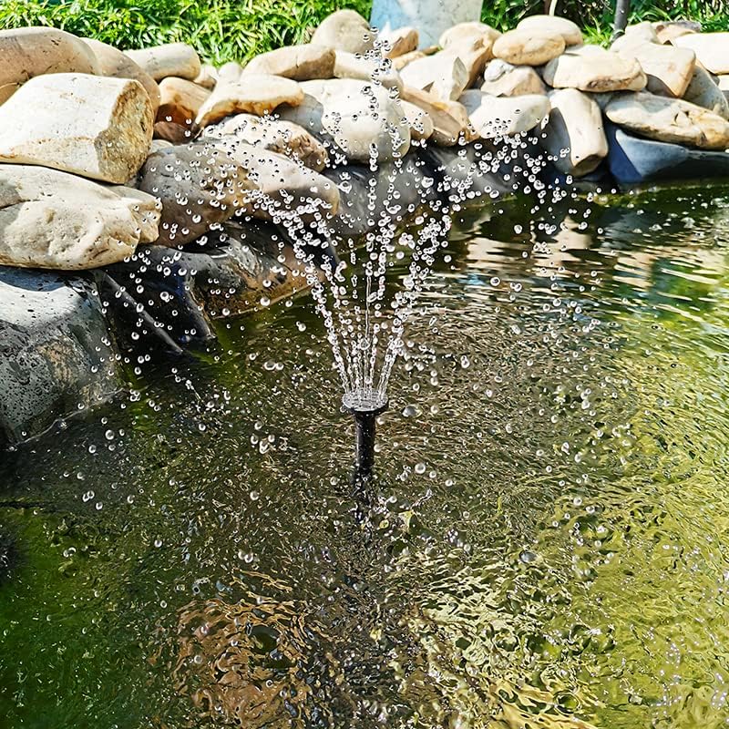 Solar Water Pump with Backup Battery and Fountain Lights for Birdbath, Fountain, Small Pond, Garden Decoration (Battery and Lights Included)