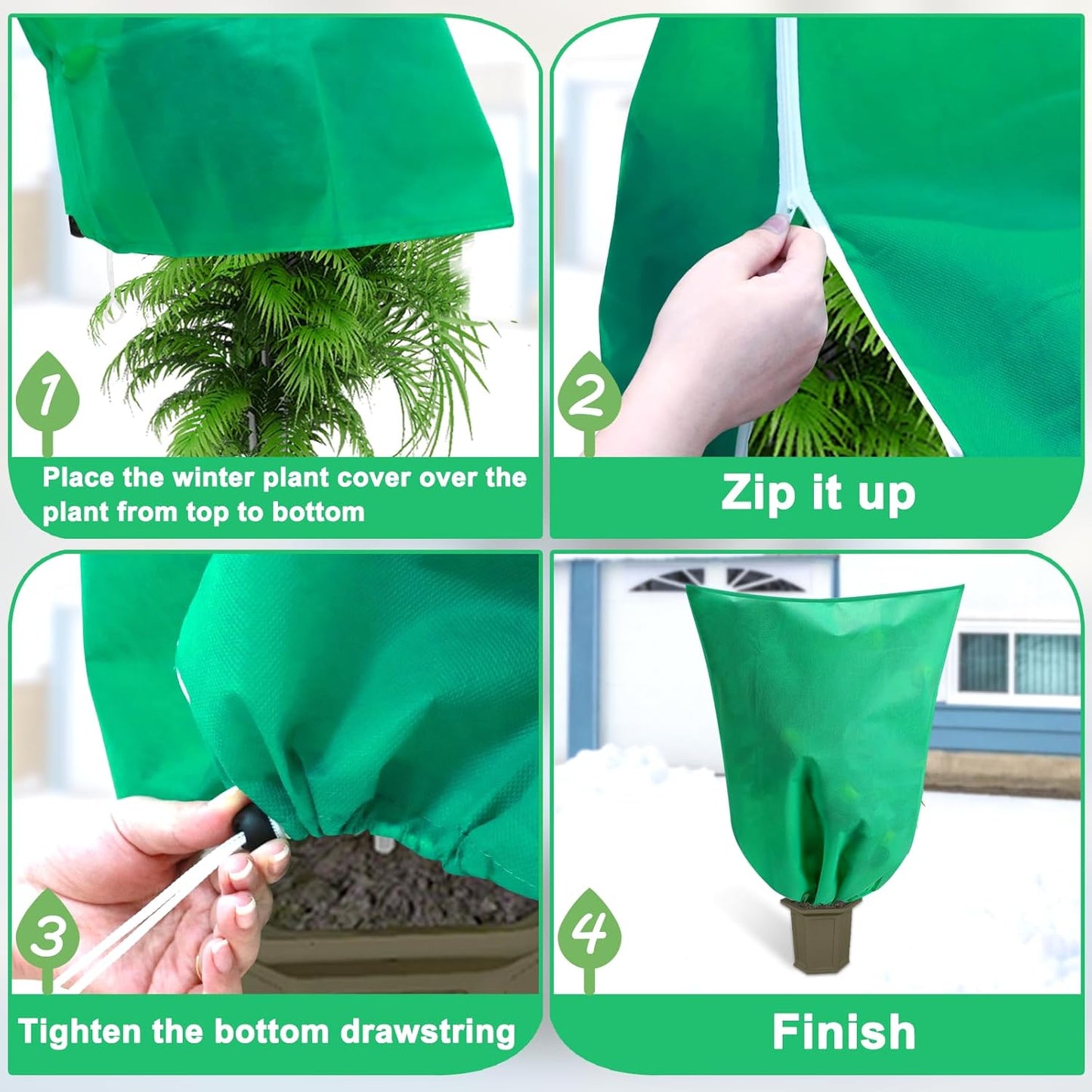 DQS 2 Pack Plant Covers Freeze Protection, 31.4" x47.2" Winter Frost Protection Blankets Frost Cloth,Suitable for Outdoor Winter Frost, Cold Weather, shrubs, Trees, Jackets, and coverings