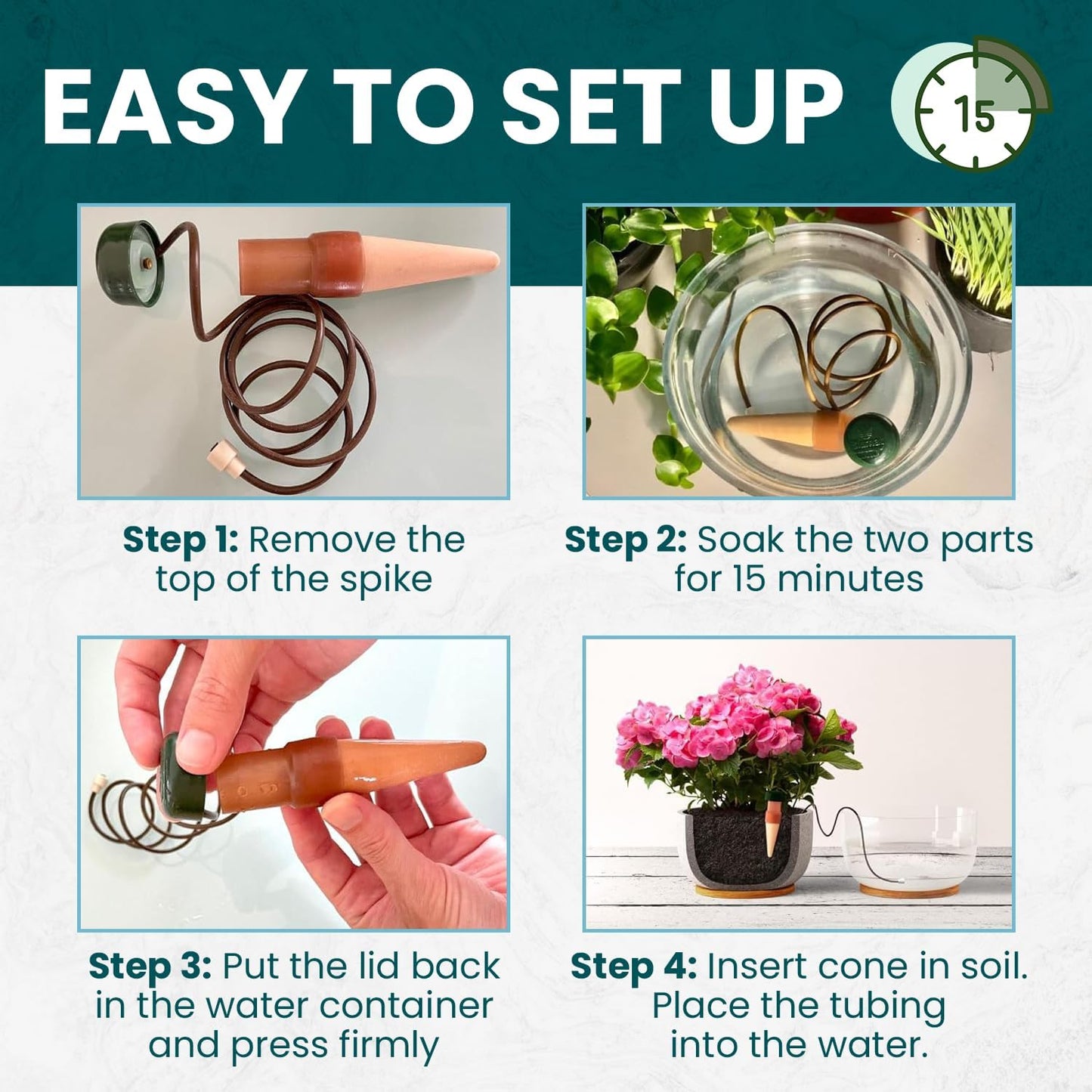 Blumat Classic Plant Watering Stakes - Self-Watering Insert for Indoor and Outdoor Plants - Automatic Slow Release Irrigation System for Potted Plants - Houseplant Care Device (14 Pack)