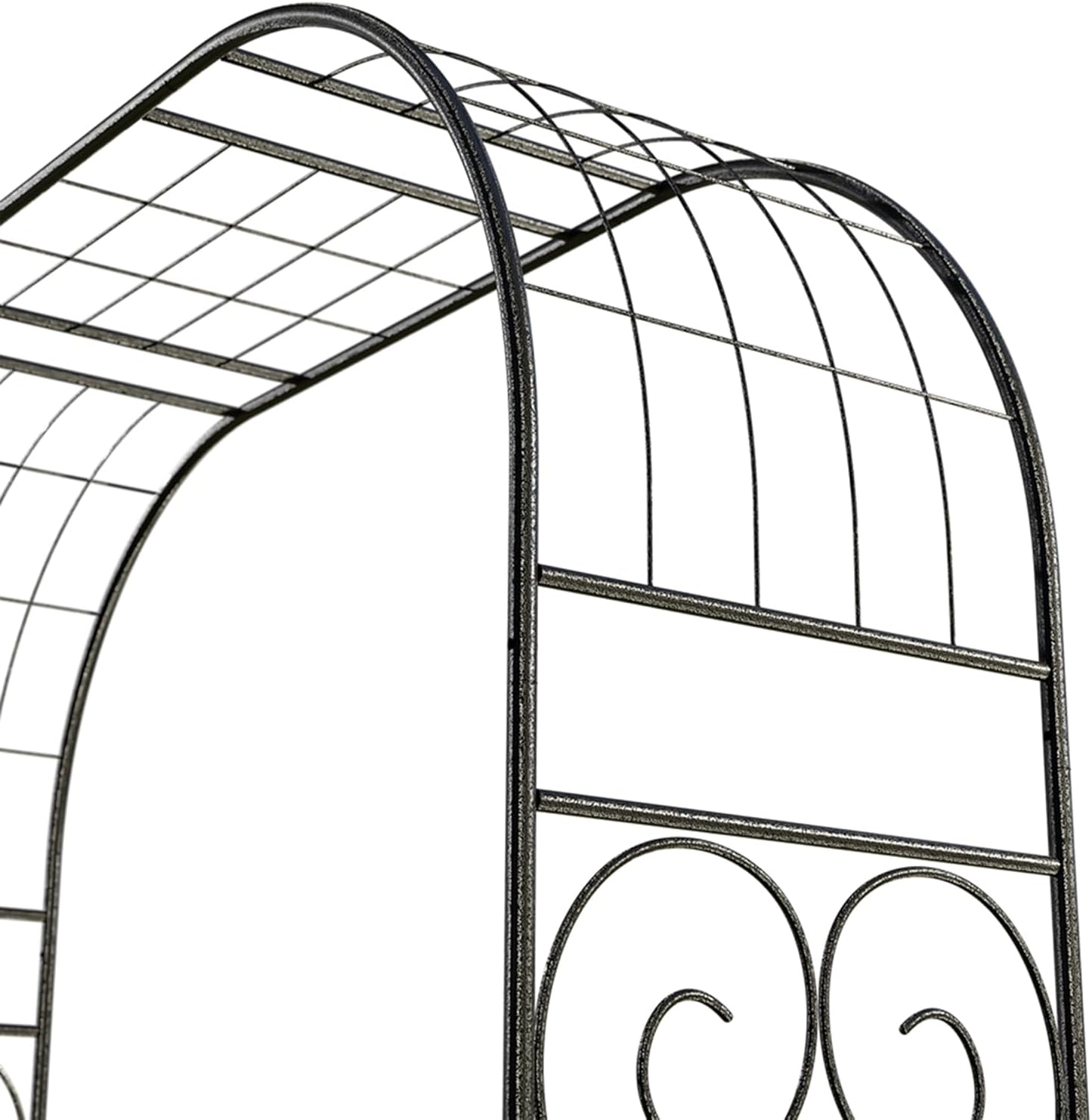 Jardineer Metal Garden Arbor,104.3-Inch Tall,Flat-Top Wrought Iron Outdoor Archway,Heavy-Duty Trellis for Climbing Plants,Perfect for Backyard Garden Entrance,Designed for Roses and Wisteria (Black)