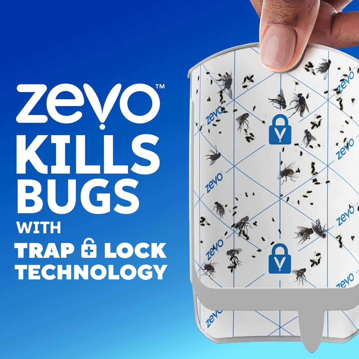 Zevo MAX Bug Catcher & Fly Trap for Indoors - Flying Insect Trap for Gnats, House & Fruit Flies - Use in Any Room - No-Mess Disposal (1 Plug in Base & 6 Cartridges)