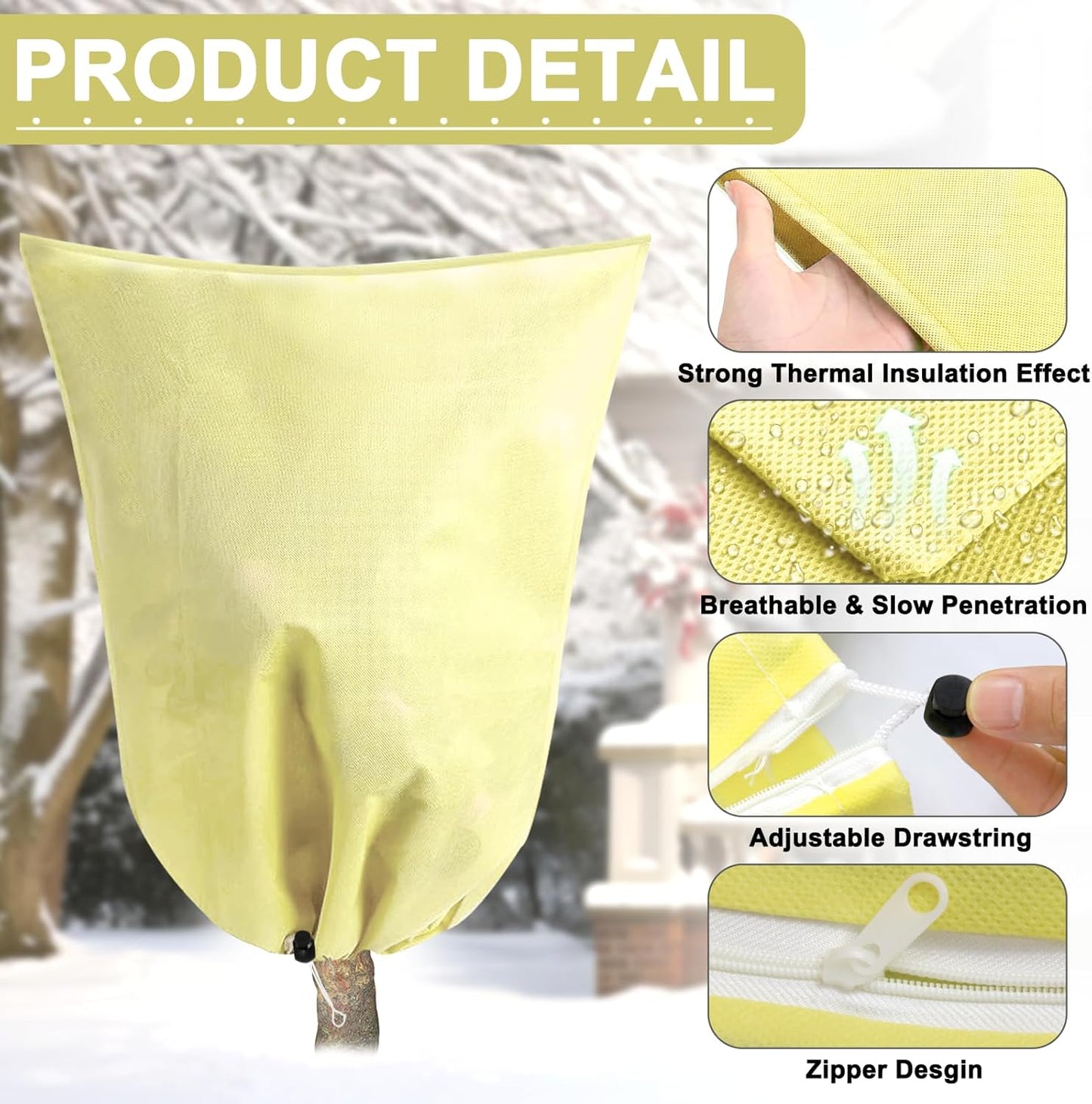 DQS Plant Covers Freeze Protection, 78.7" x94.4" Winter Frost Protection Blankets Frost Cloth,Suitable for Outdoor Winter Frost, Cold Weather, shrubs, Trees, Jackets, and coverings