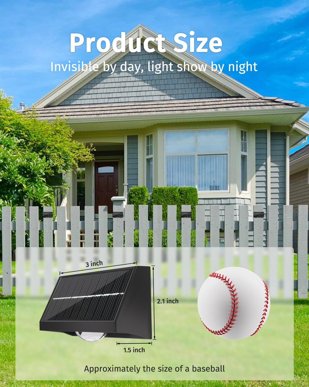 Solar Fence Lights Outdoor Waterproof High Brightness LED Spot Lens Deck Lights 7 Mode Warm & Cool White RGB Solar Powered Wall Lighting Decor for Outside Patio Step Backyard Railing Pool - 16 Pack