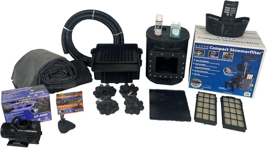 HALF OFF PONDS Savio Select 4,000 GPH Submersible Pump Pond Kit with 15' x 15' EPDM Rubber Pond Liner for Water Garden & Koi Pond