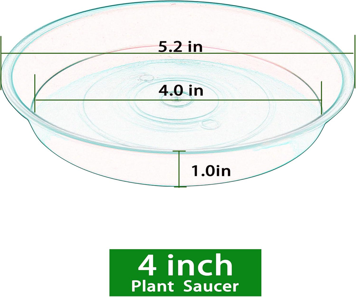 6 Pack Plant Saucer 4 5 inch (4 inch Base), Heavy Sturdy Plant Drainage Tray for Indoors (5 inch, Cement Gray)
