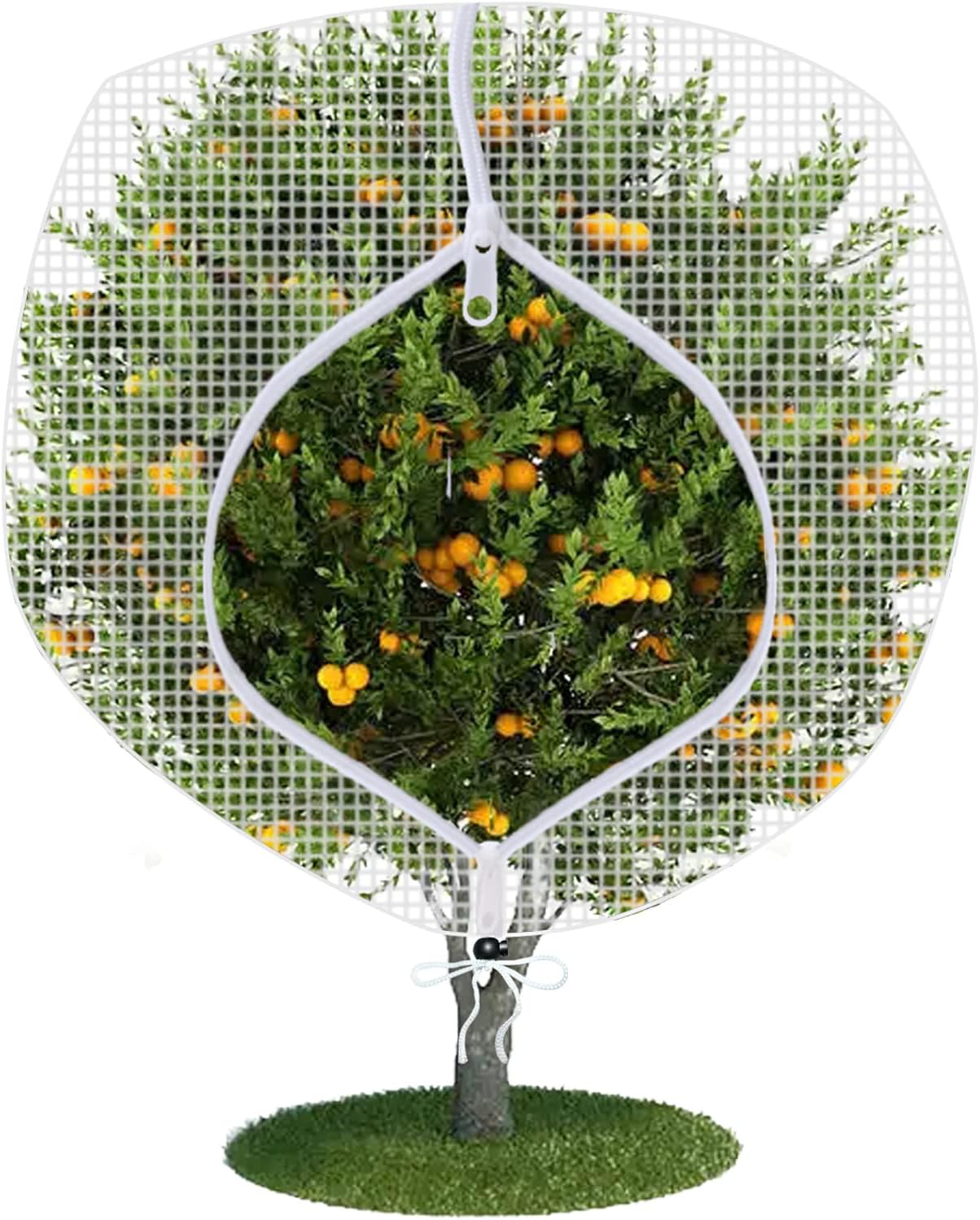 Fruit Tree Netting Covers with Zipper to Protect from Squirrels and Birds Large Netting for Fruit Trees Net Protection, White, 8' x 8', 1 Pack