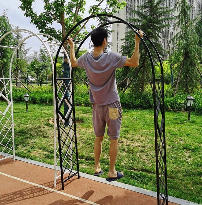 Heavy Duty Steel Garden Arbor & Trellis Arch for Grape Vines Climbing Plants Pergola Outdoor Theme Decoration Archway 180cm 260cm 340cm 140cm (Color : Black, Size : 55" W x 91" H)