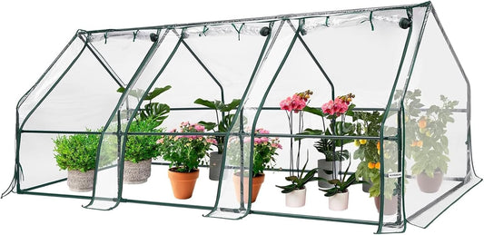 VIVOSUN Portable Mini Greenhouse 94.5x36x36-Inch Tunnels, PVC Cover with Roll-up Zipper Door, for Indoor Outdoor or Garden Plant Growing