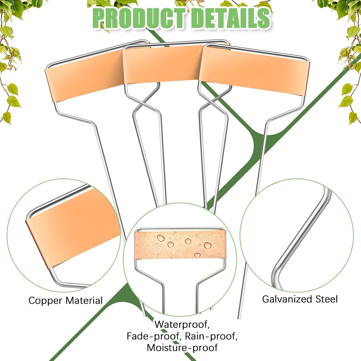 Moxweyeni 60 Pcs Metal Garden Tags Plant Labels for Garden Waterproof Plant Markers with 2 Permanent Pen Planting Nursery Garden Tags Reusable Garden Labels Stake for Plants (Copper Color,6 Inch)