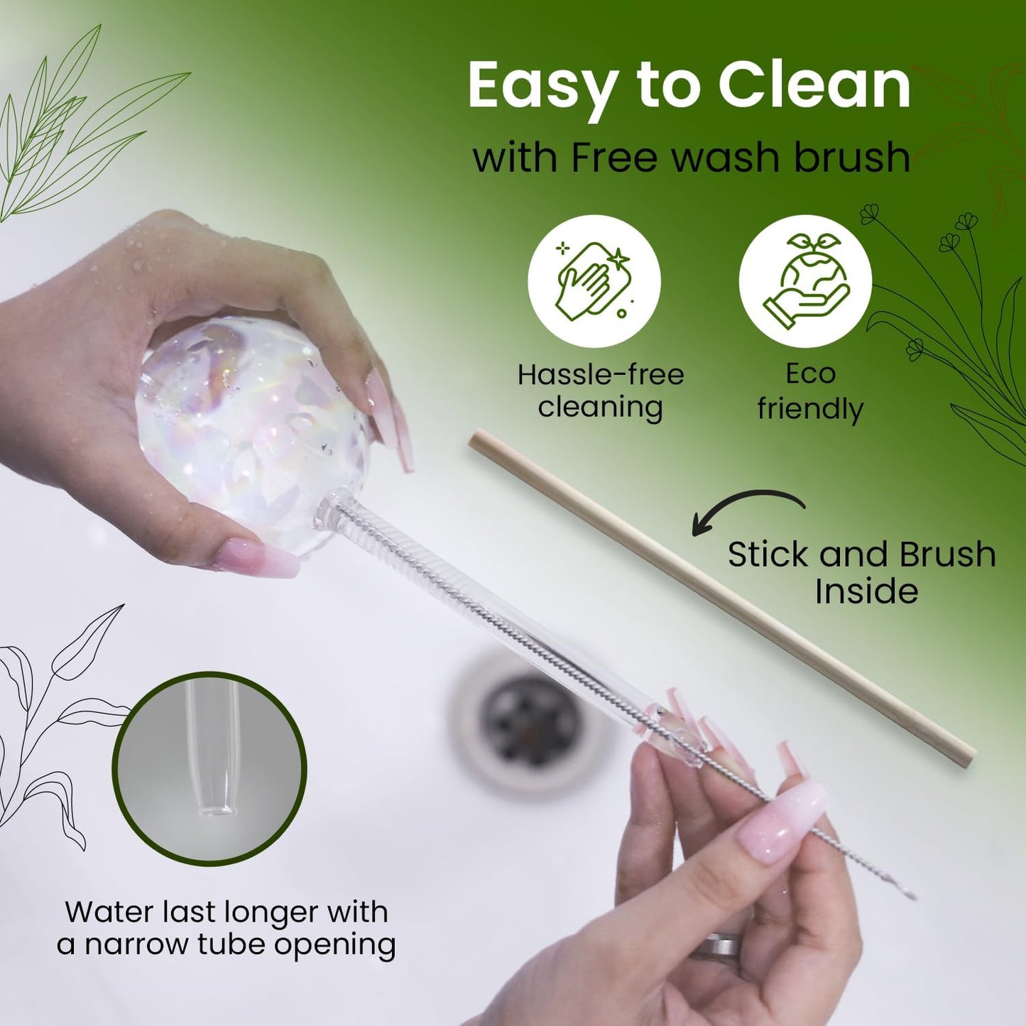 6 Pcs Iridescent Self Watering Globes, Glass Rainbow Plant Watering Globes, Self Watering Planter Insert, Automatic Plant Waterer Indoor, Plant Watering Devices, Plant Water Globes, Watering Bulb