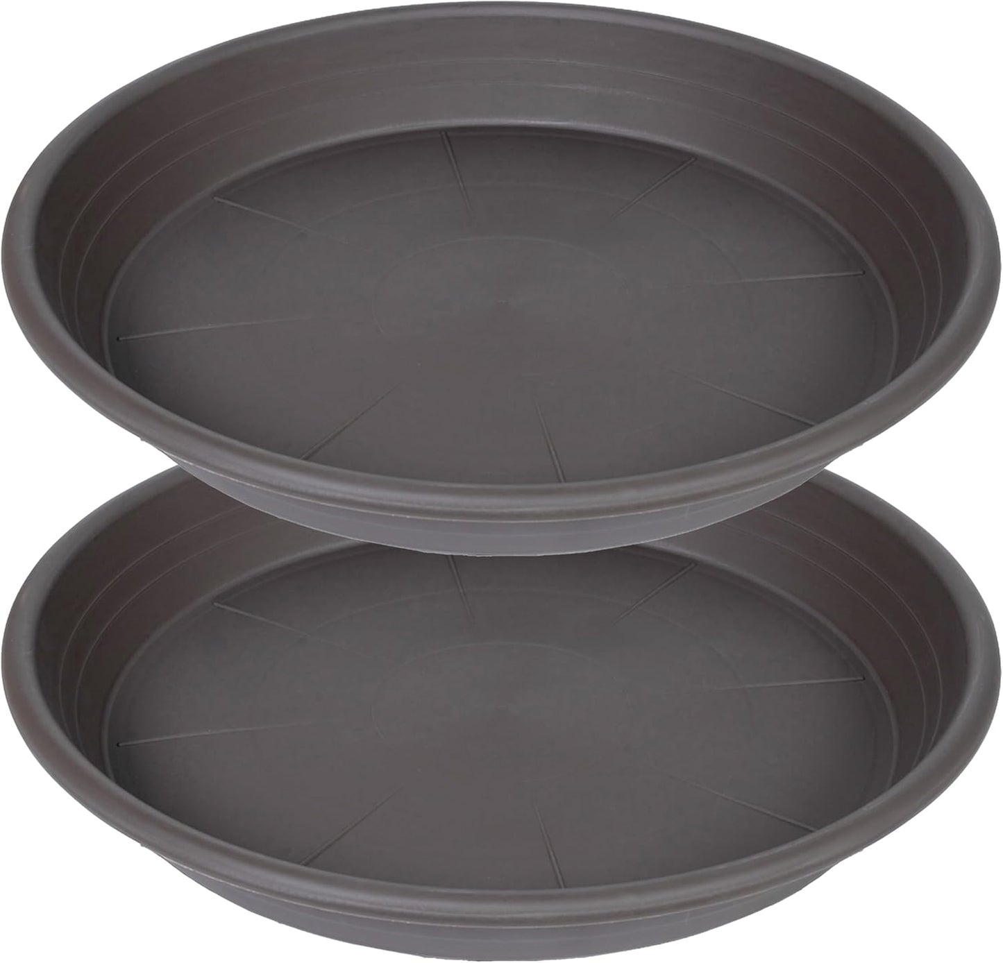2 Pack of 26 inch Plant Saucer, Large Plant Tray, Heavy Sturdy Plant Drainage Tray for Indoors, Bird Bath Bowls, Sturdy Plastic Pot Tray for Planter 23 24 25"(Brown)