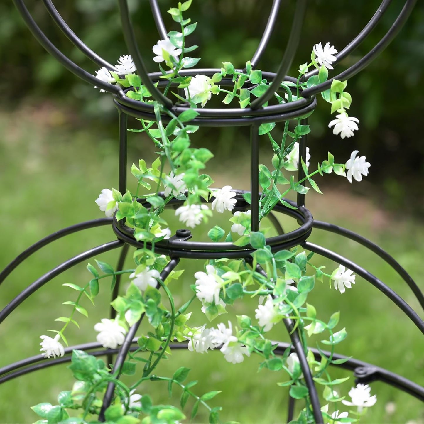 48.8"x17" Metal Obelisk Trellis for Climbing Plants | Unique Outdoor Support for Rose Bushes and Tall Vines | Durable & Weather-Resistant Garden Decor