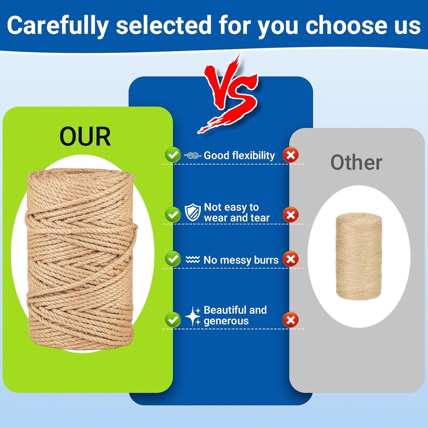 Natural Jute Twine String,Bulk Jute Rope Cord Twine for Crafting Gardening,Roll of Thick and Thin Twine for Gift Wrapping,Brown Decorative Rope,Ornament Twine for Cat Scratch Post (1mm x 1312ft)