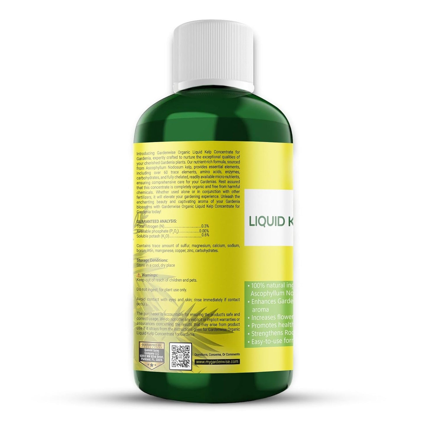 Organic Premium Kelp Seaweed Concentrate for Gardenia - Liquid Fertilizer - Liquid Plant Food - Nutrient-Rich Soil Enhancer - Natural Plant Food for Gardenia Plant (16 OZ), OLKC-14