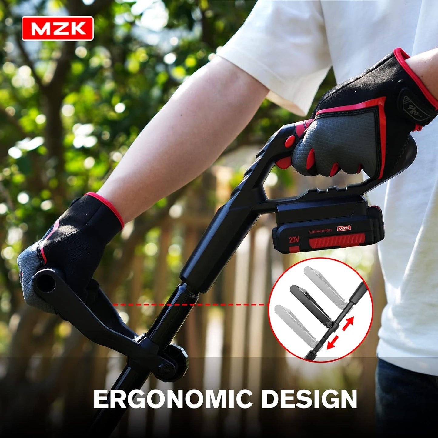 MZK 20V Cordless Tiller Cultivator with Steel Tines,8-inch Wide Battery Powered Garden Cultivator, 360RPM Electric Tiller for Lawn/Gardening/Soil Cultivation(2 * 2AH Battery&Charger Included),TC08D01