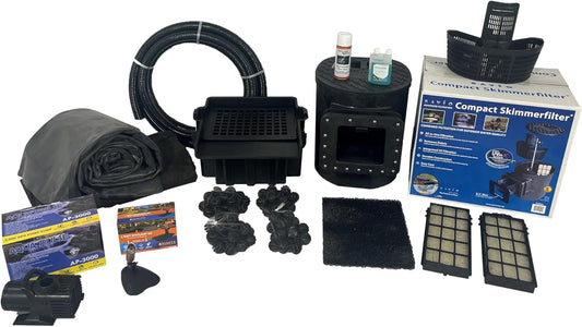 HALF OFF PONDS Savio Select 3,000 GPH Submersible Pump Pond Kit with 20' x 20' EPDM Rubber Pond Liner for Water Garden & Koi Pond
