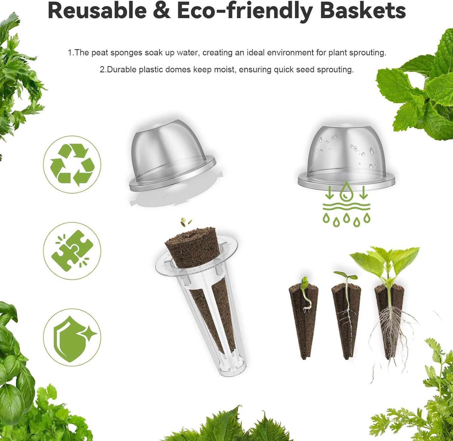 inbloom 18-Pod Herb Seed Pod Kit – Compatible with AeroGarden, Ahopegarden, Gardencube Hydroponic Garden with 350+ Seeds: Basil, Mint, Cilantro, Parsley, Shiso, Chicory, Liquorice – Mothers Day Gift