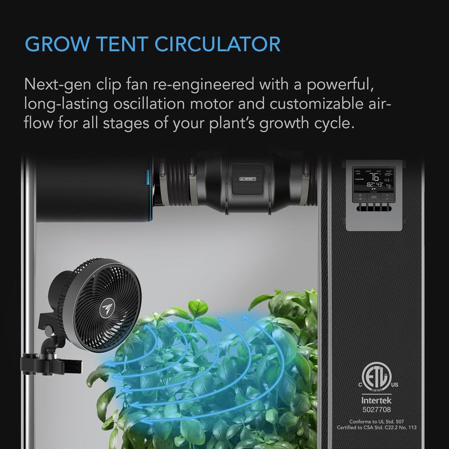 AC Infinity Advance Grow System 2x4, 2-Plant Kit, WiFi-Integrated Grow Tent Kit, Automate Ventilation, Circulation, Schedule Full Spectrum Samsung LM301H LED Grow Light, 2000D Mylar Tent