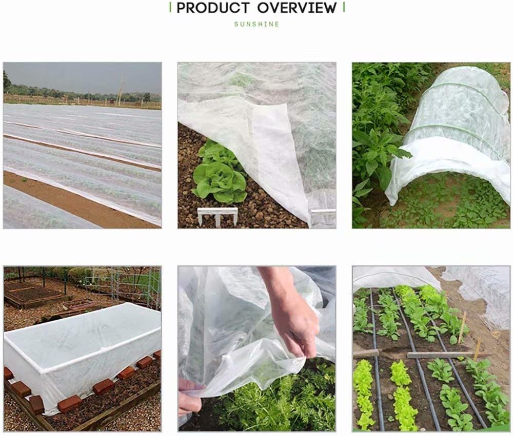 Agfabric Plant Covers Freeze Protection Floating Row Covers 14'x100' 0.9oz Plant Covers Freeze Sun Protection,Frost Cloth for Vegetables,White