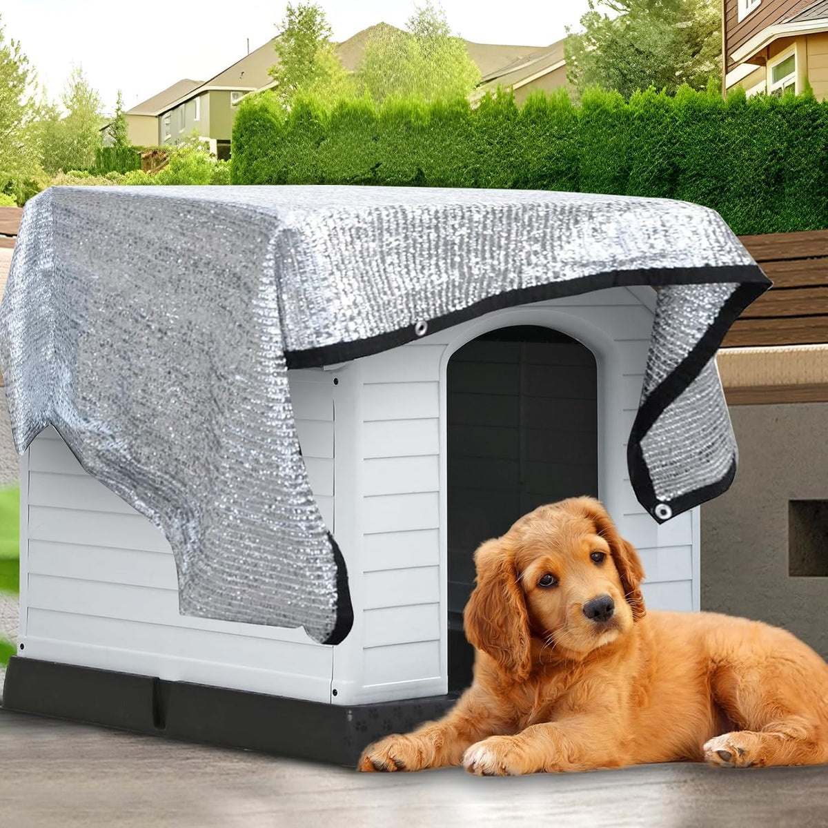 Shade Cloth-80% Aluminum Sunblock Neting,Durable Mesh Tarp with Grommets,Shade Cloth for Garden,Car, Outdoor Pergola,Greenhouse,Chicken Coop and Dog Kennel(Silver)