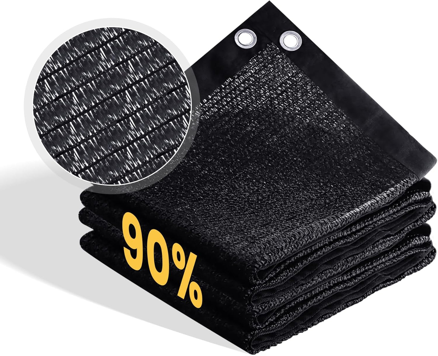 VICLLAX 90% Shade Cloth, 5x19FT Durable Black Mesh Trap with Every 3 FT Grommet, Sun Shade Fabric Netting for for Plants Cover, Greenhouse, Chicken Coop, Barn Kennel, Garden Patio
